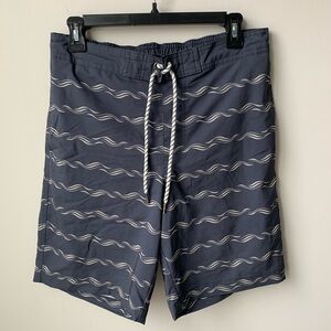Sonoma Blue Swim Shorts with Wave Pattern Size Small